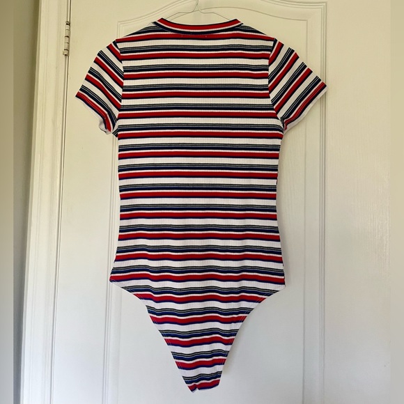 Striped Shirt Bodysuit - Picture 2 of 5